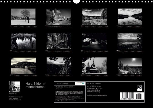 Fotokalender Harz-Bilder in monochrome
