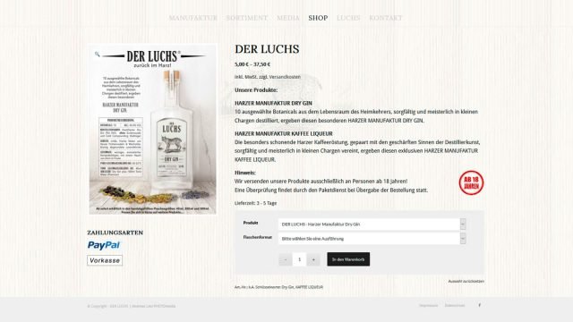 Destillerie Schneider -Der Luchs-Shop